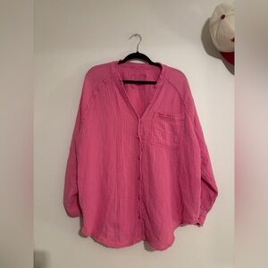 Aerie Vibrant Pink Textured Top